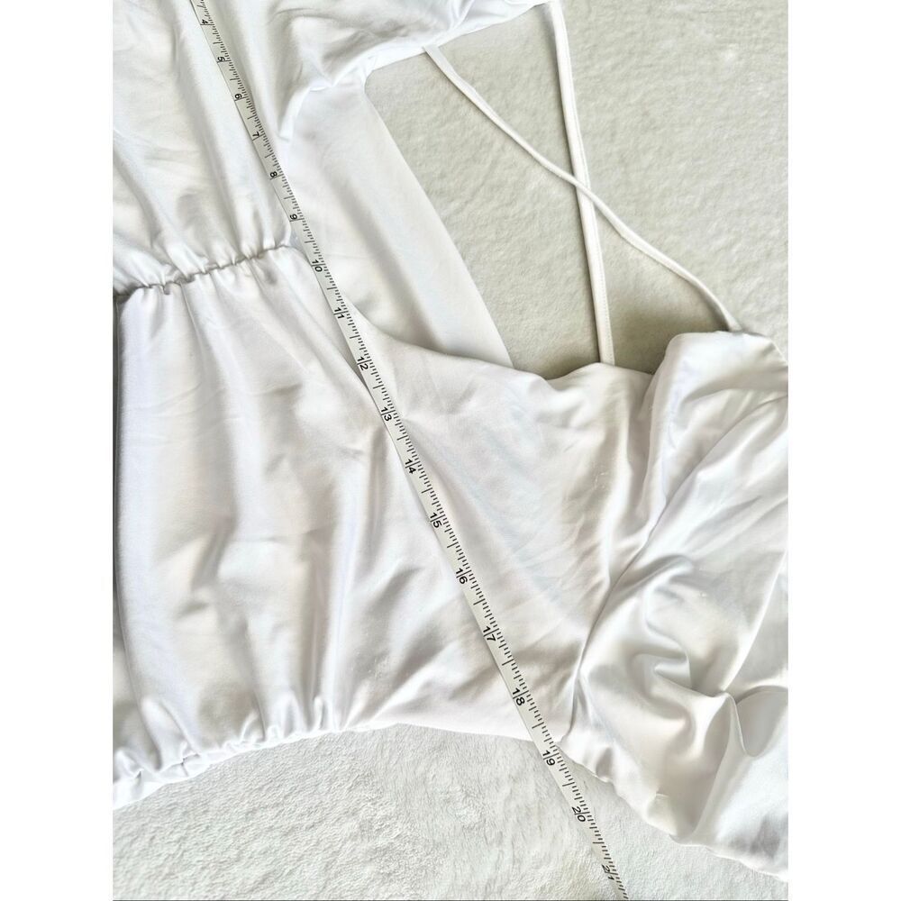 White long sleeve ruched dress size extra large - Picture 5 of 7